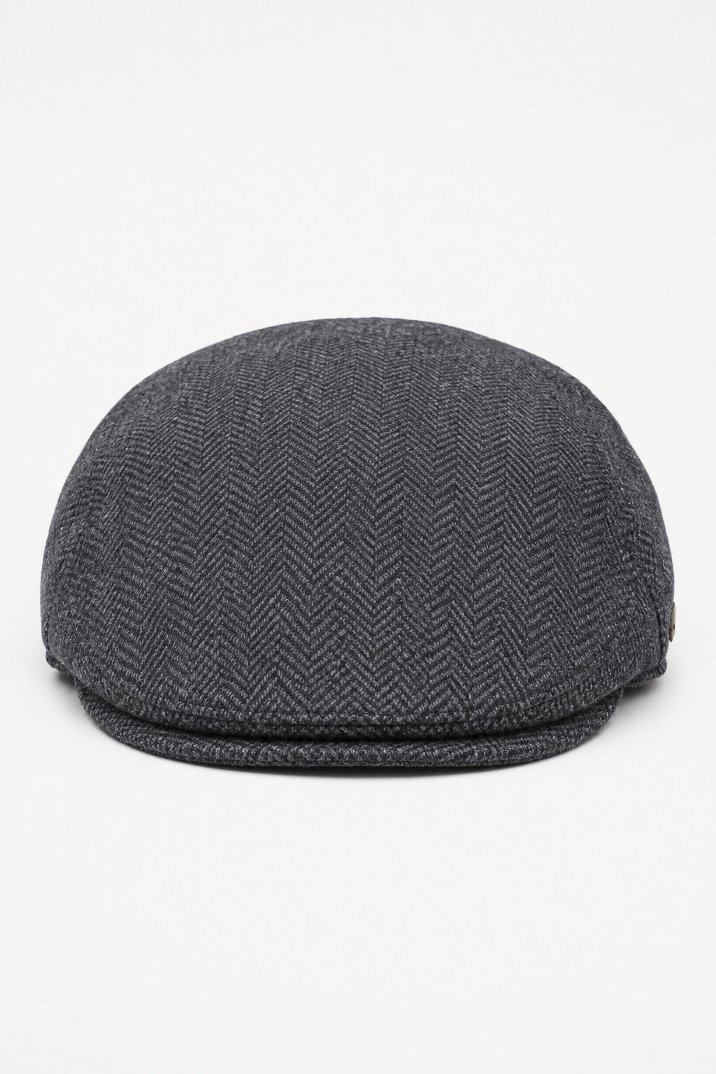 Herre flad kasket i uld, sildebensmønster, trækul, tweed, klassisk 1920'er, unisex, Del Boy