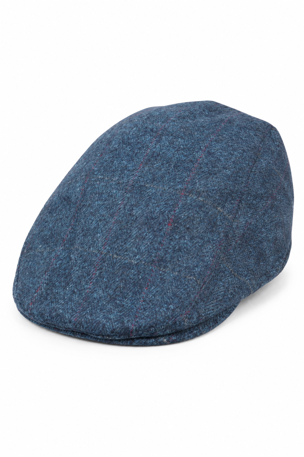 Herre Grandad Baker Flad Blå Kasket med 8 Paneler i Tweed Vintage Klassisk Smart Casual Fra 1920'erne