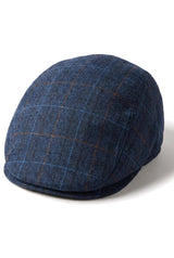 Herre Grandad Baker Flad Marineblå Kasket med 8 Paneler i Tweed Vintage Klassisk Smart Casual Fra 1920'erne