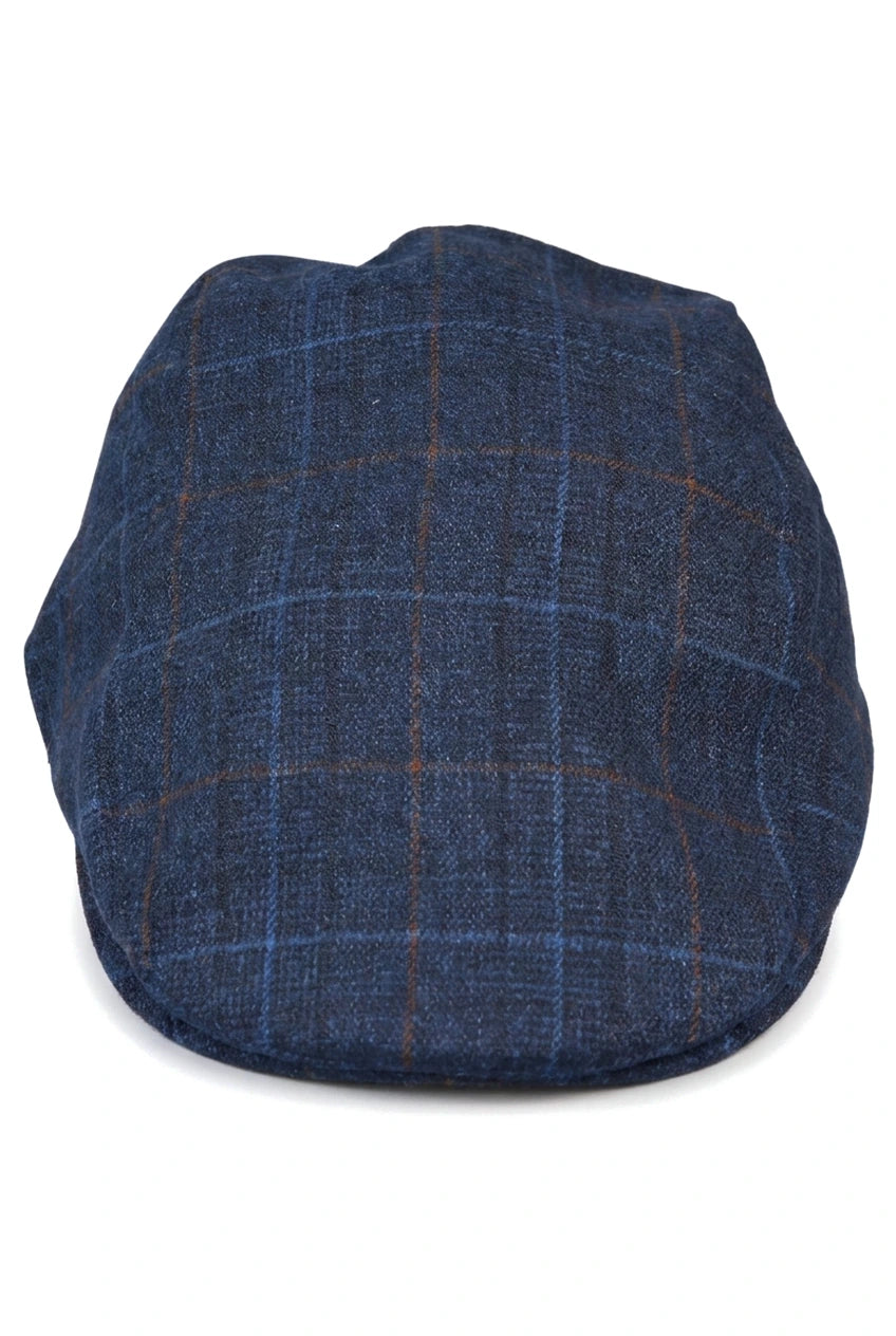 Herre Grandad Baker Flad Marineblå Kasket med 8 Paneler i Tweed Vintage Klassisk Smart Casual Fra 1920'erne