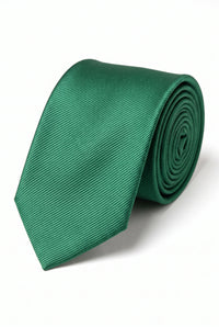 Grønt, smalt slips til mænd, 6 cm