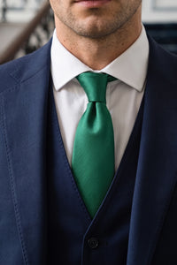 Grønt, smalt slips til mænd, 6 cm