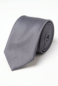 Slankt gråt herreslips, 6 cm, ensfarvet