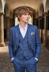 Herre grå lommeklud i tweed-uldblanding