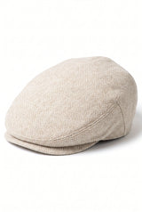Beige klassisk flad kasket til mænd