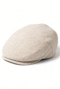 Beige klassisk flad kasket til mænd