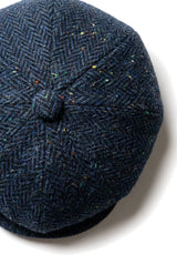 Herre Sildebensfarvet Blå Tweed 8 Panel Kasket
