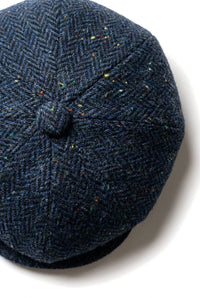 Herre Sildebensfarvet Blå Tweed 8 Panel Kasket