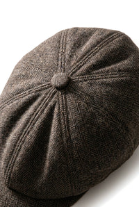 Herre Herringbone Newsboy Classic Sixpack - Brun