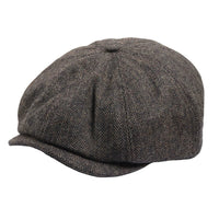 Herre Herringbone Newsboy Classic Sixpack - Brun