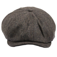 Herre Herringbone Newsboy Classic Sixpack - Brun