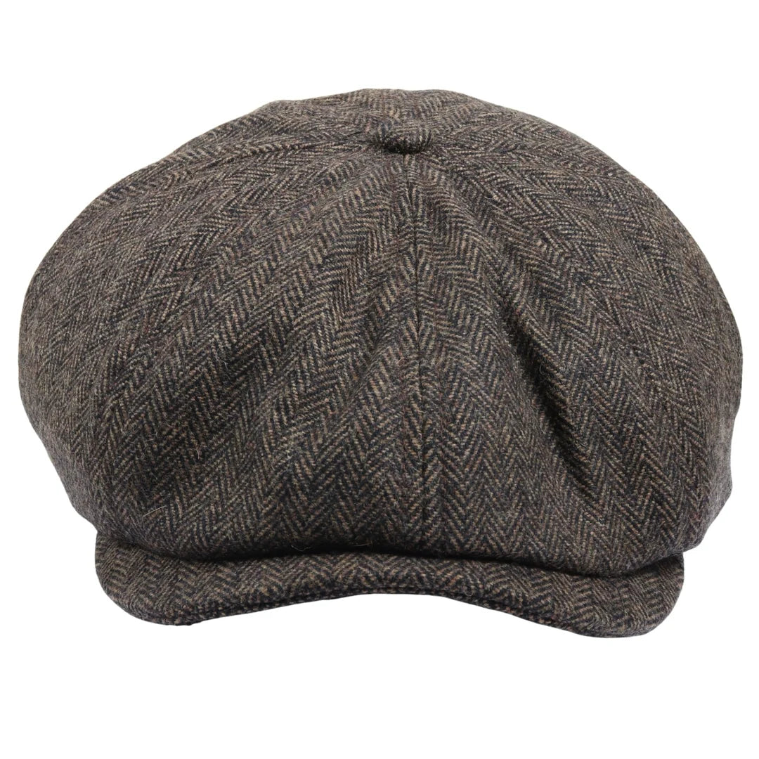 Herre Herringbone Newsboy Classic Sixpack - Brun