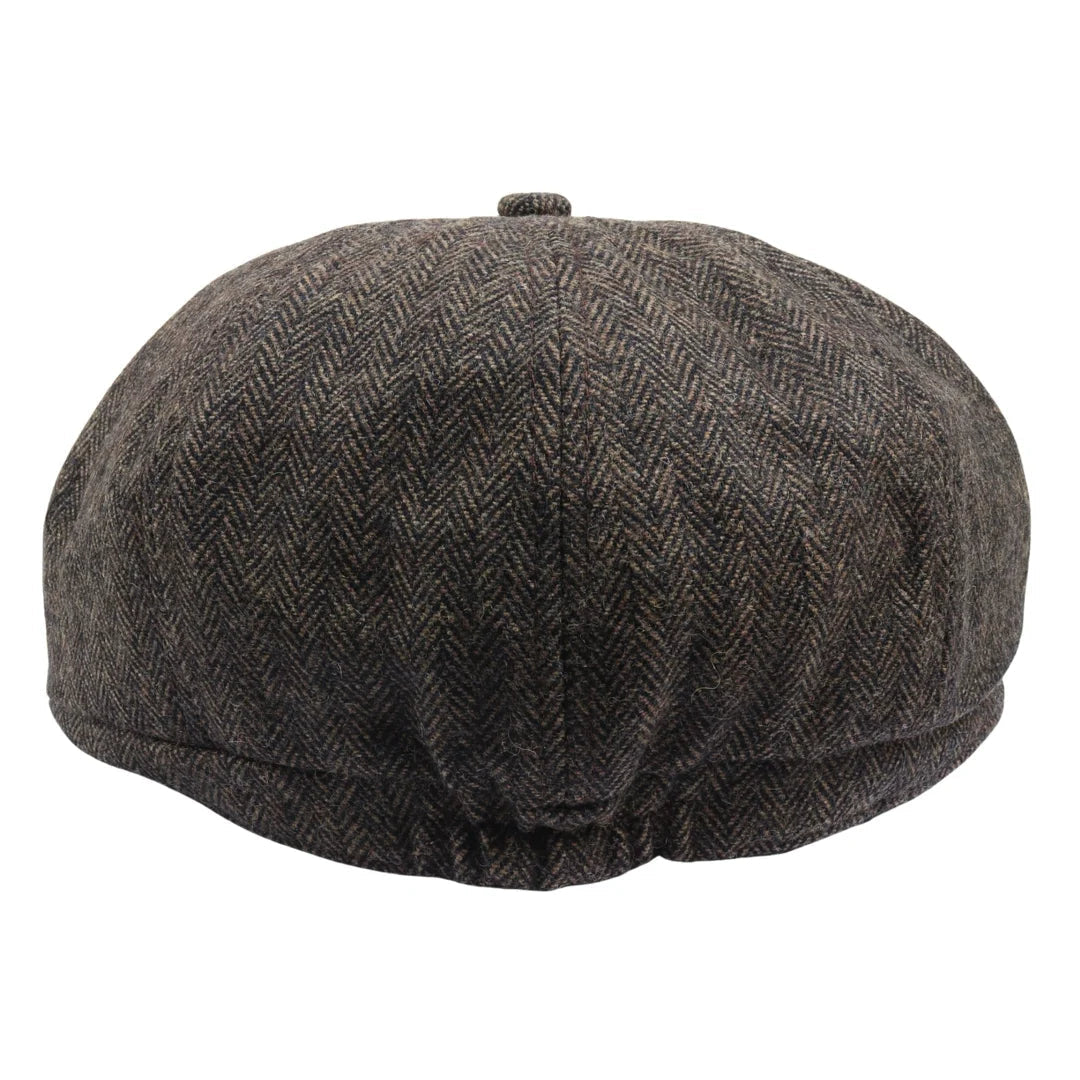 Herre Herringbone Newsboy Classic Sixpack - Brun