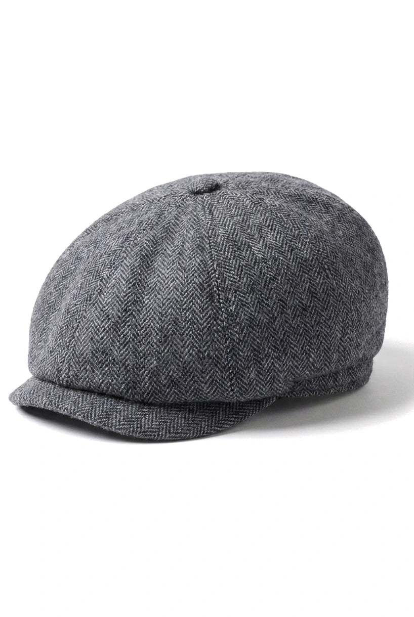 Herre Herringbone Newsboy Classic Sixpack - Grå