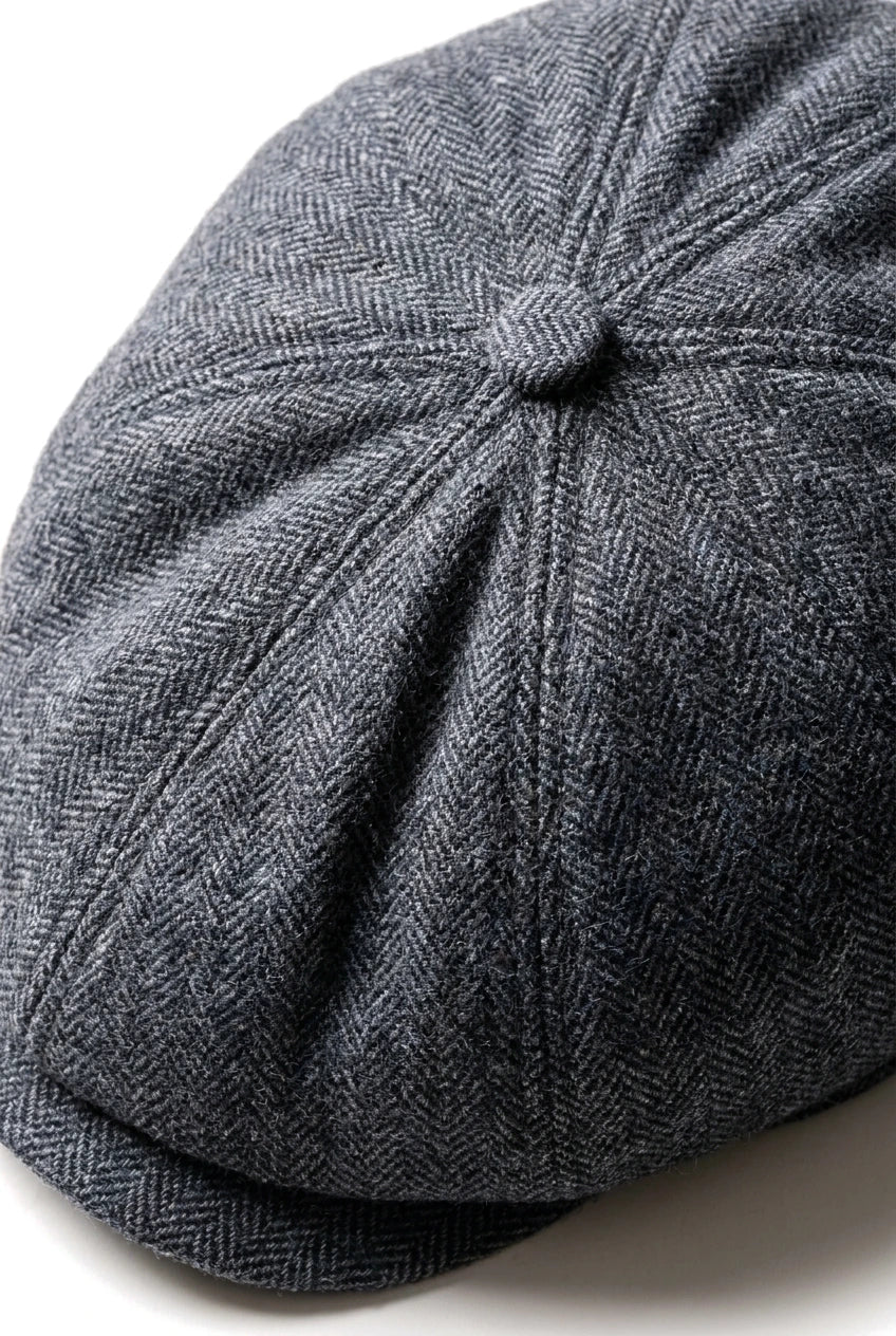 Herre Herringbone Newsboy Classic Sixpack - Grå