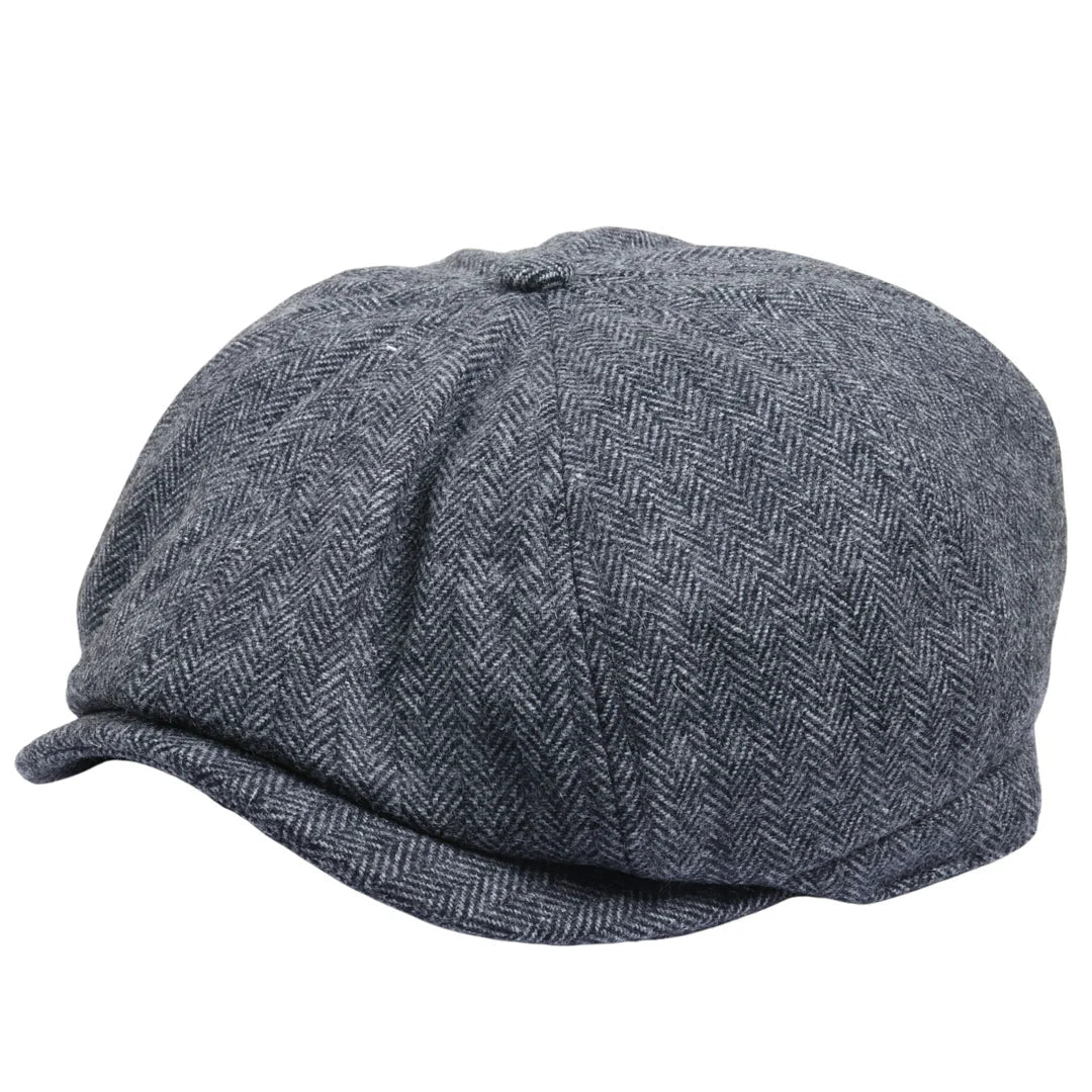 Herre Herringbone Newsboy Classic Sixpack - Grå