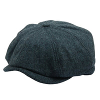 Herre Herringbone Newsboy Classic Sixpack - Olivengrøn