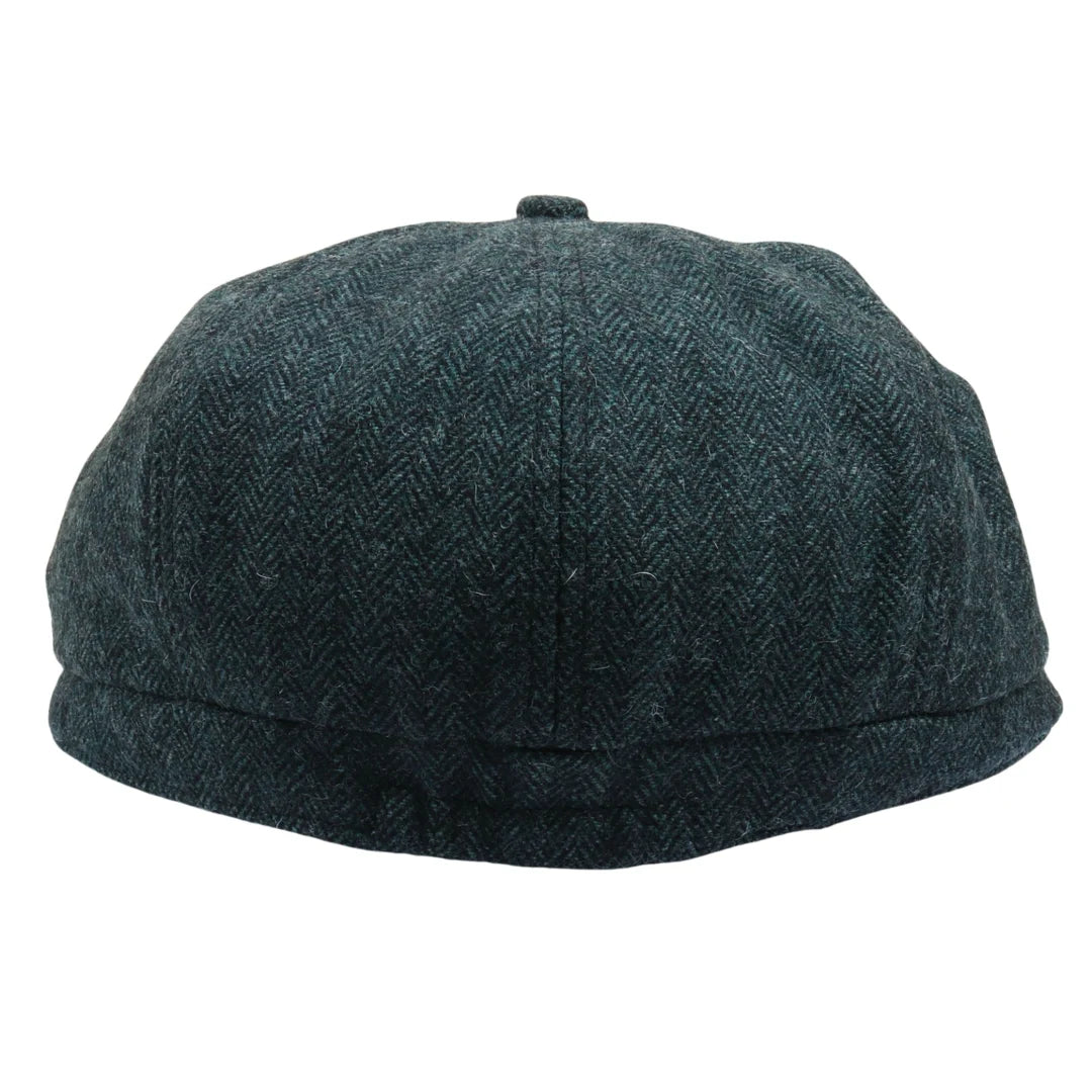 Herre Herringbone Newsboy Classic Sixpack - Olivengrøn