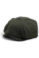 Herre Herringbone Newsboy Classic Sixpack - Olivengrøn