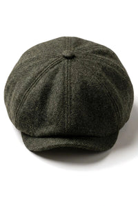Herre Herringbone Newsboy Classic Sixpack - Olivengrøn