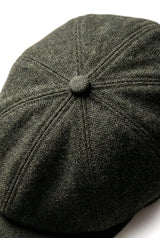 Herre Herringbone Newsboy Classic Sixpack - Olivengrøn
