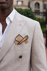 Herre khaki tweed lommeklud