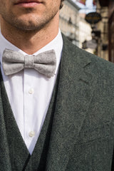 Lysegrå tweed-slips til mænd