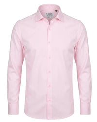 Herreskjorte med lange ærmer og knapper - Pink