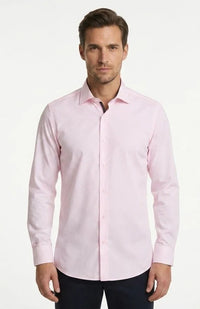 Herreskjorte med lange ærmer og knapper - Pink