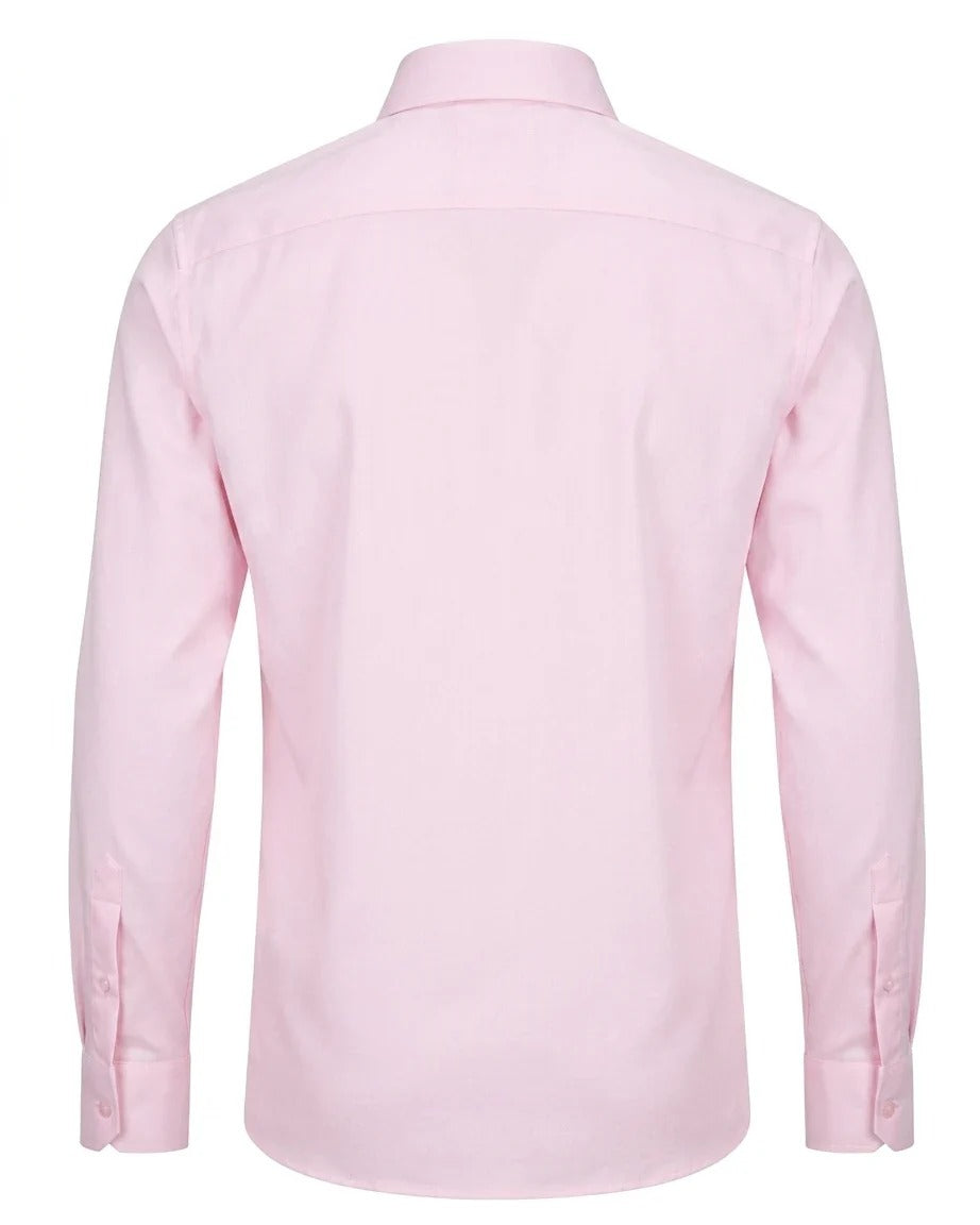 Herreskjorte med lange ærmer og knapper - Pink