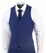 Mens Navy-Blue 3 Piece Wedding Suit