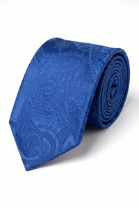 Gavesæt med marineblåt paisley-slips til mænd