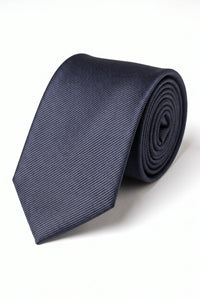 Herreslips i marineblåt, smalt, 6 cm, ensfarvet