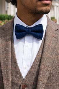 Herre marineblå butterfly i tweed-uldblanding