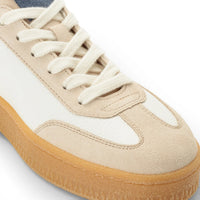 Herresneakers i off-white med røde striber i læder