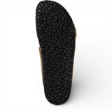 Herresandaler i olivengrøn læder med slip-on-fodseng