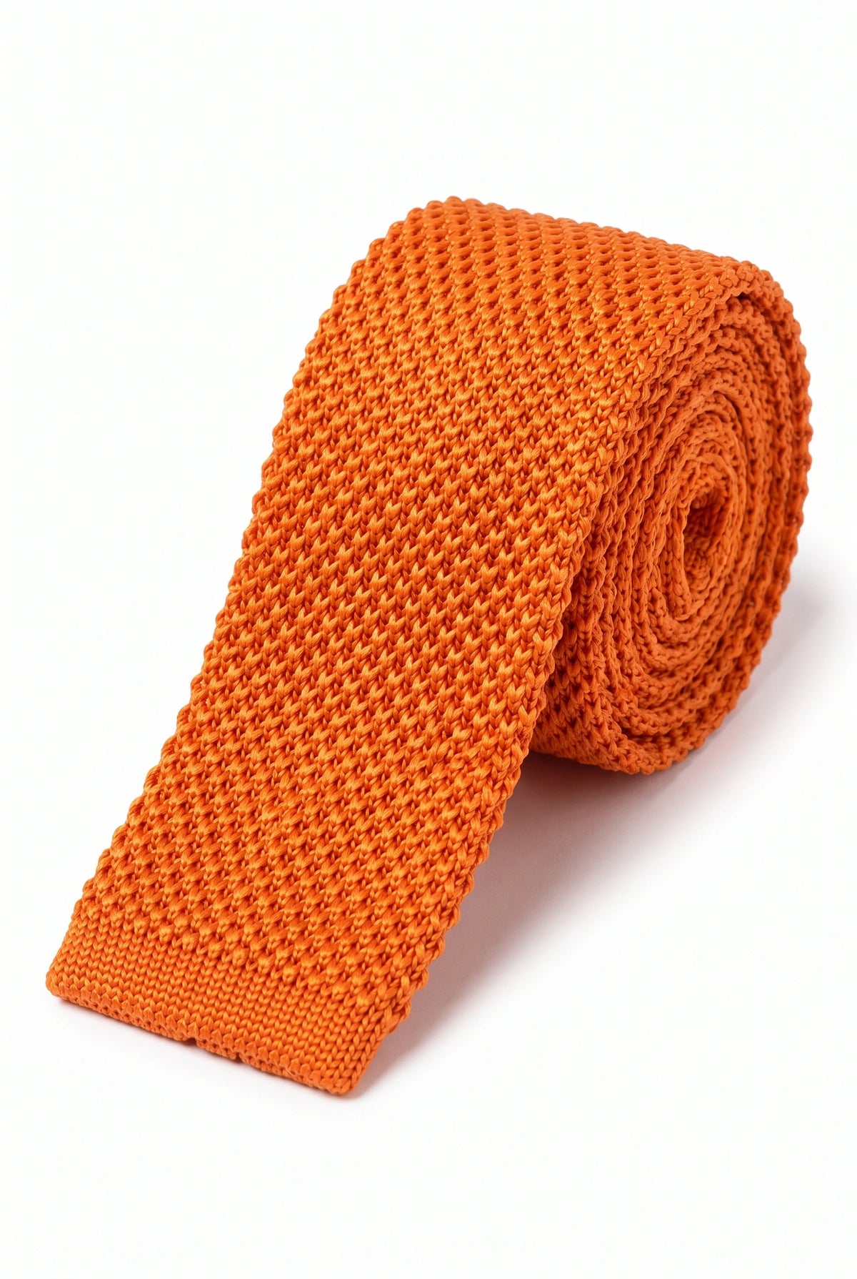 Orange strikket polyesterslips til mænd