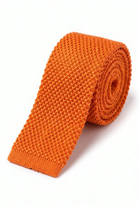 Orange strikket polyesterslips til mænd