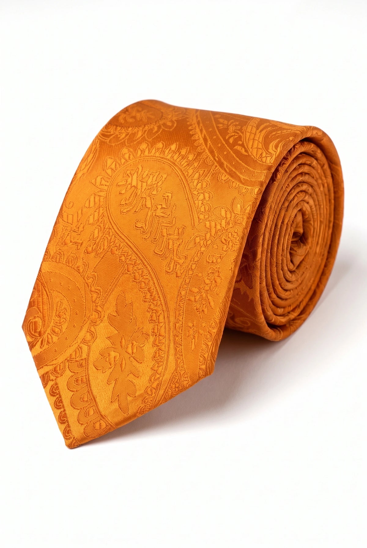 Gavesæt med orange paisley-slips til mænd