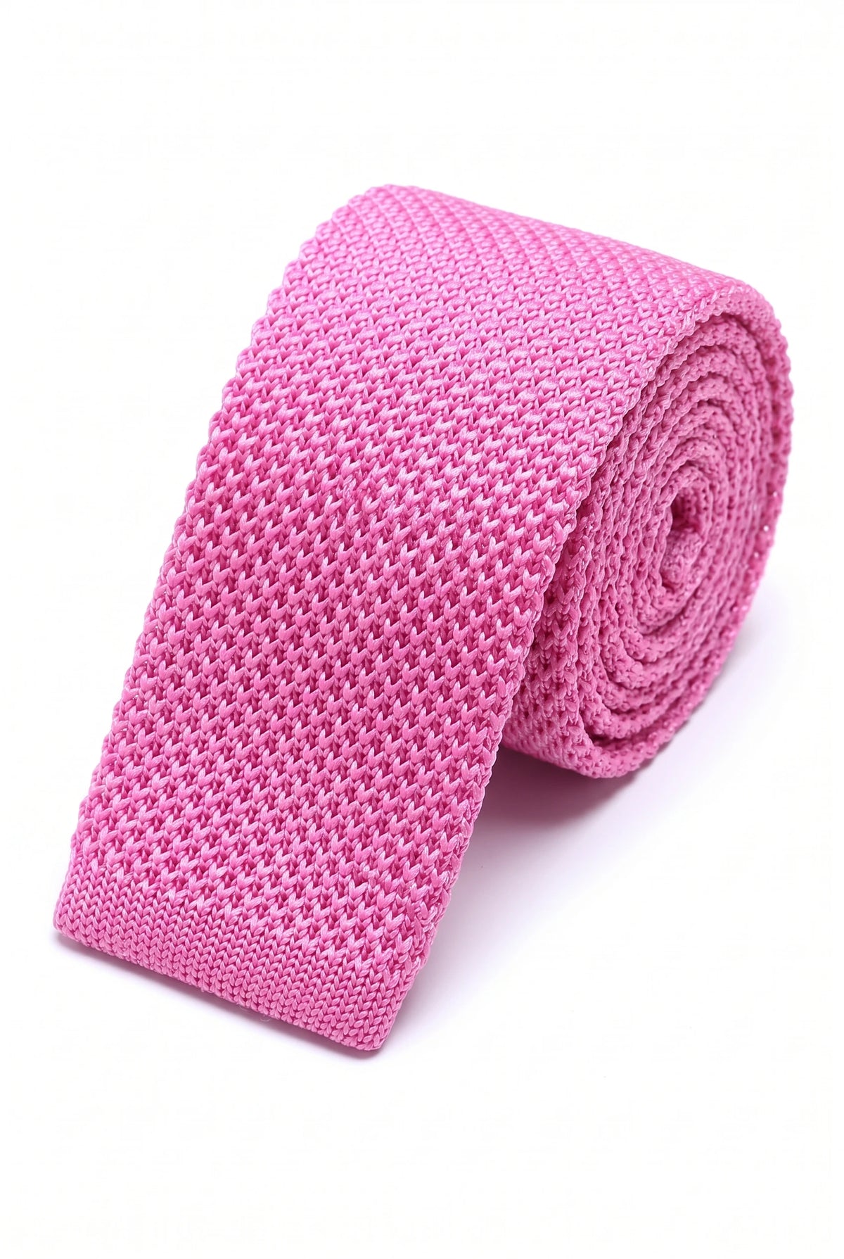 Herres lyserødt strikket slips