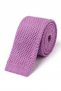 Herreslips i lilla strikket polyester