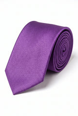 Herreslips i lilla, smalt 6 cm, ensfarvet