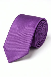 Herreslips i lilla, smalt 6 cm, ensfarvet