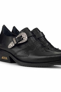 Mens Real Leather Riding Shoes with Buckle