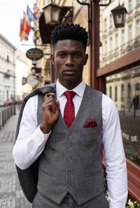 Gavesæt med rødt paisley-slips til mænd