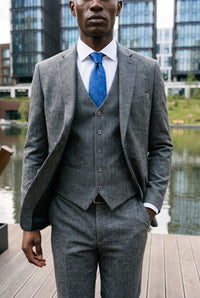 Herreslips i kongeblåt paisleymønster