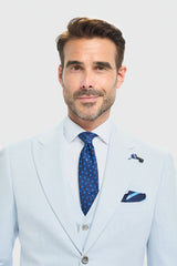 Herreblazer med skræddersyet pasform, himmelblå