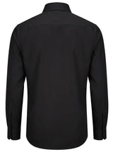 Herre Slim Fit Langærmet Skjorte med Knapper - Sort