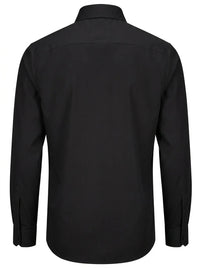 Herre Slim Fit Langærmet Skjorte med Knapper - Sort