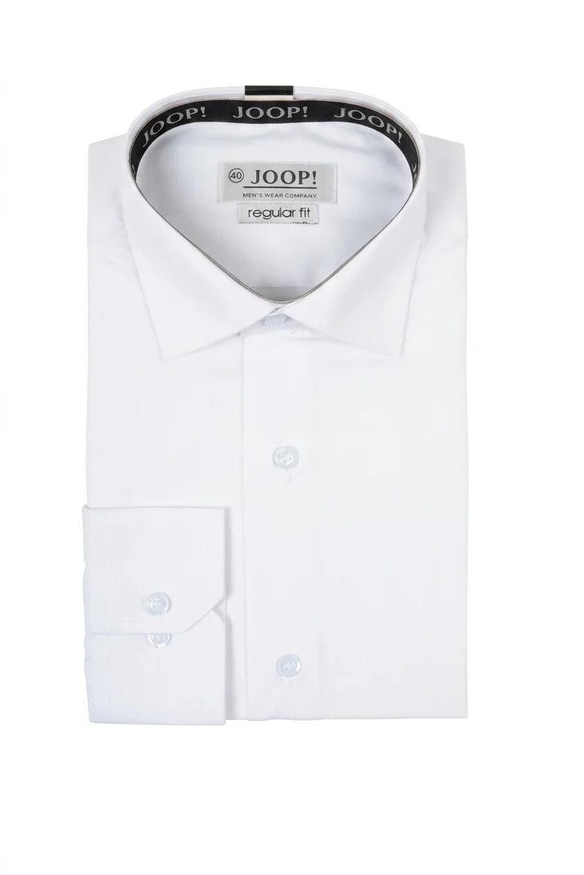 Herre Slim Fit Langærmet Skjorte med Knapper - Hvid
